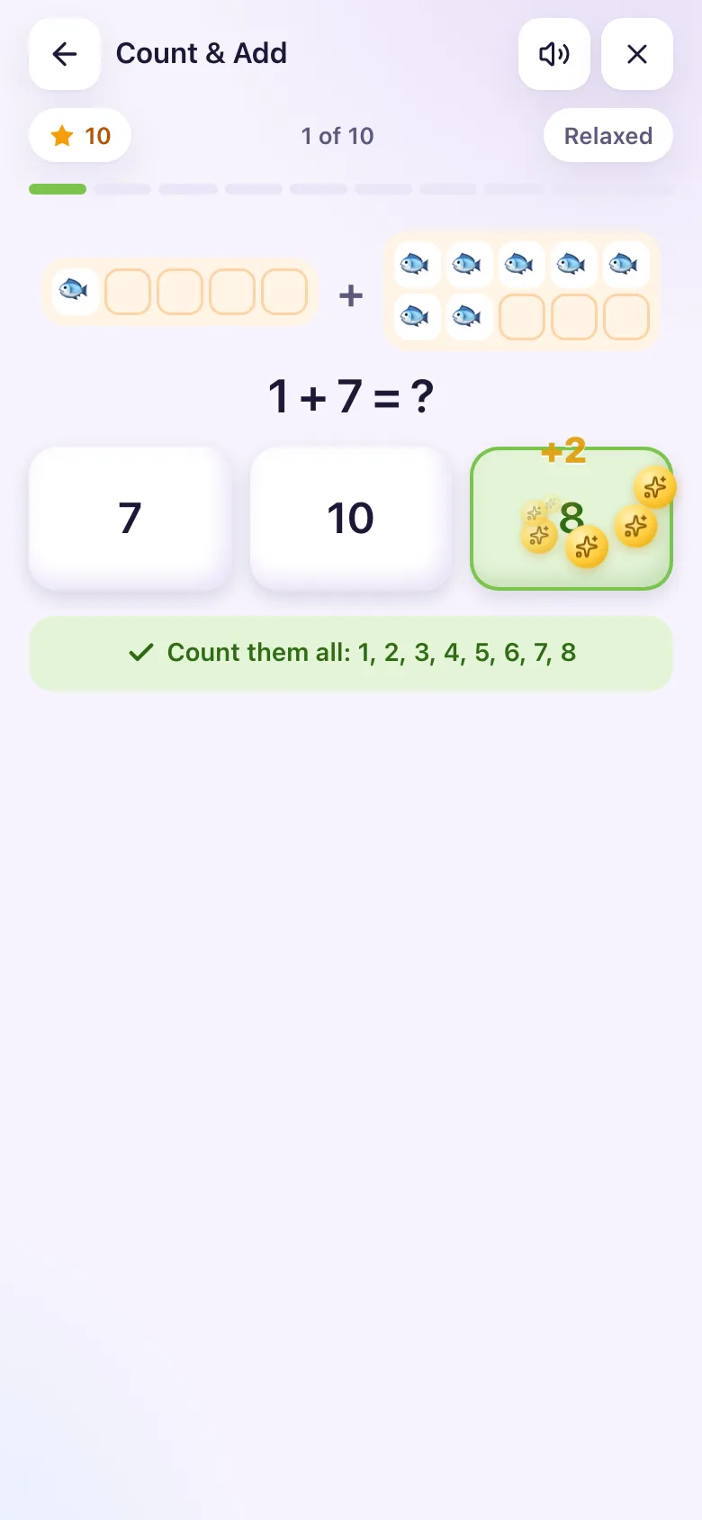 A right answer, with the counting hint.