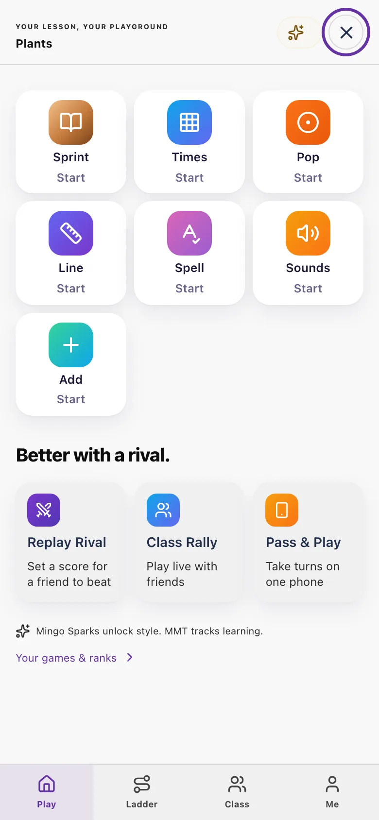 A screen from the MirrorMingo Arena