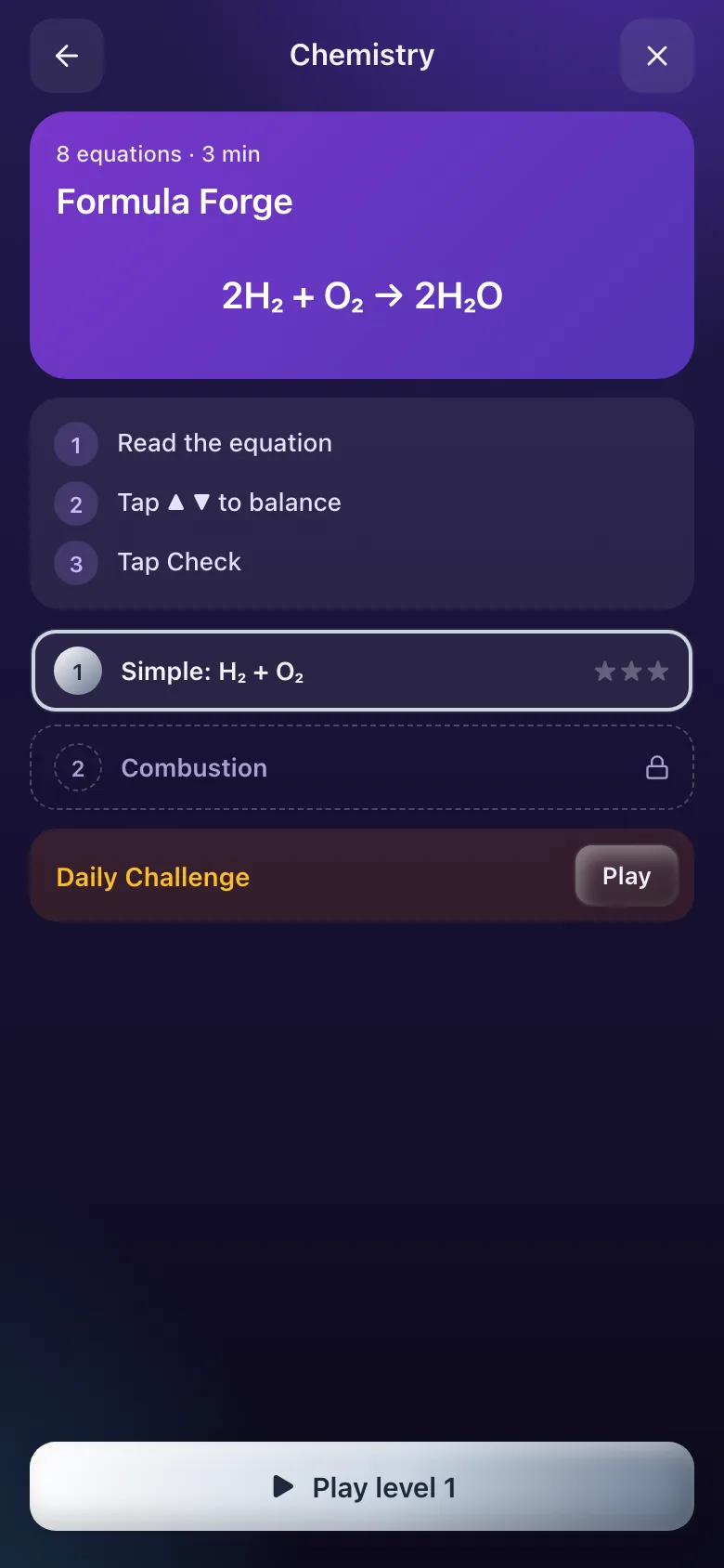 Formula Forge in dark mode.