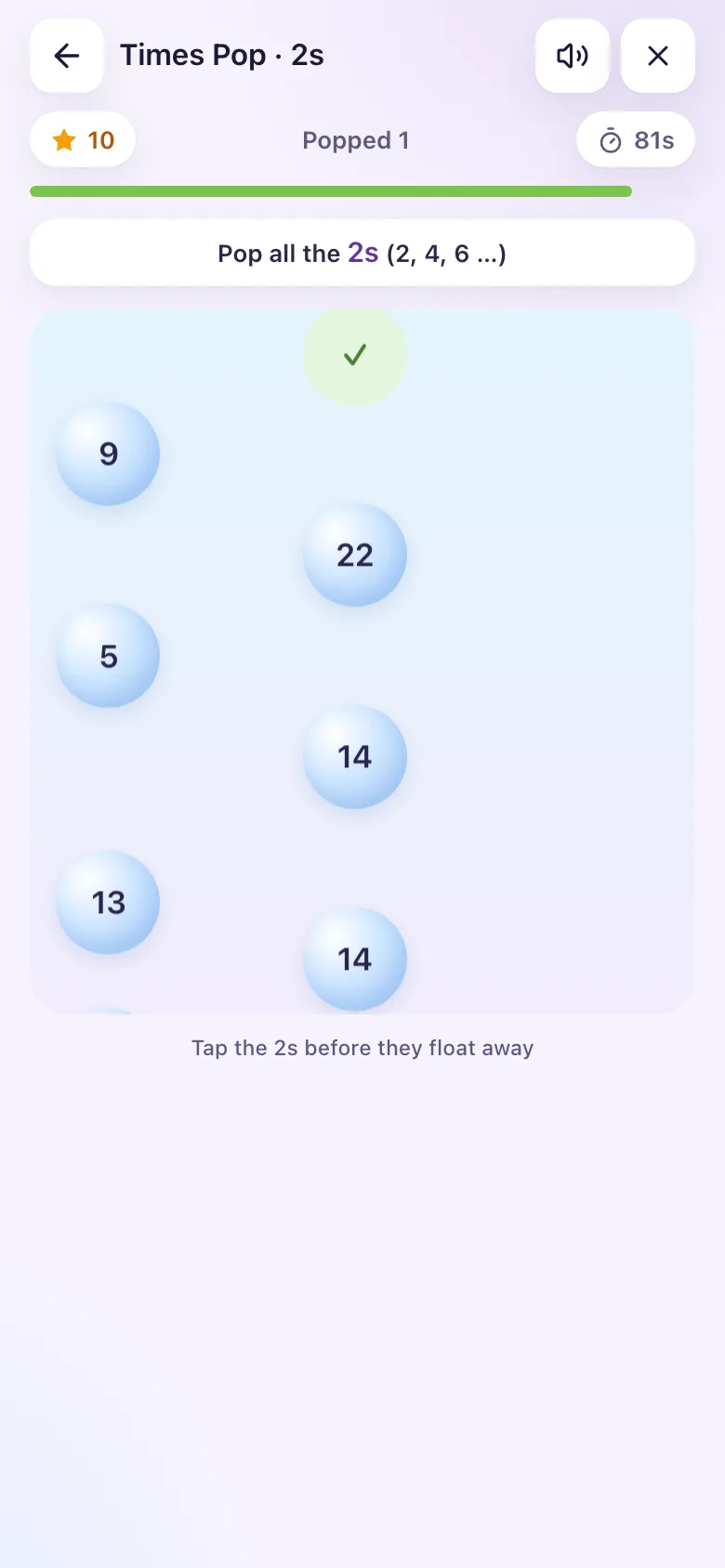 Popping a multiple.