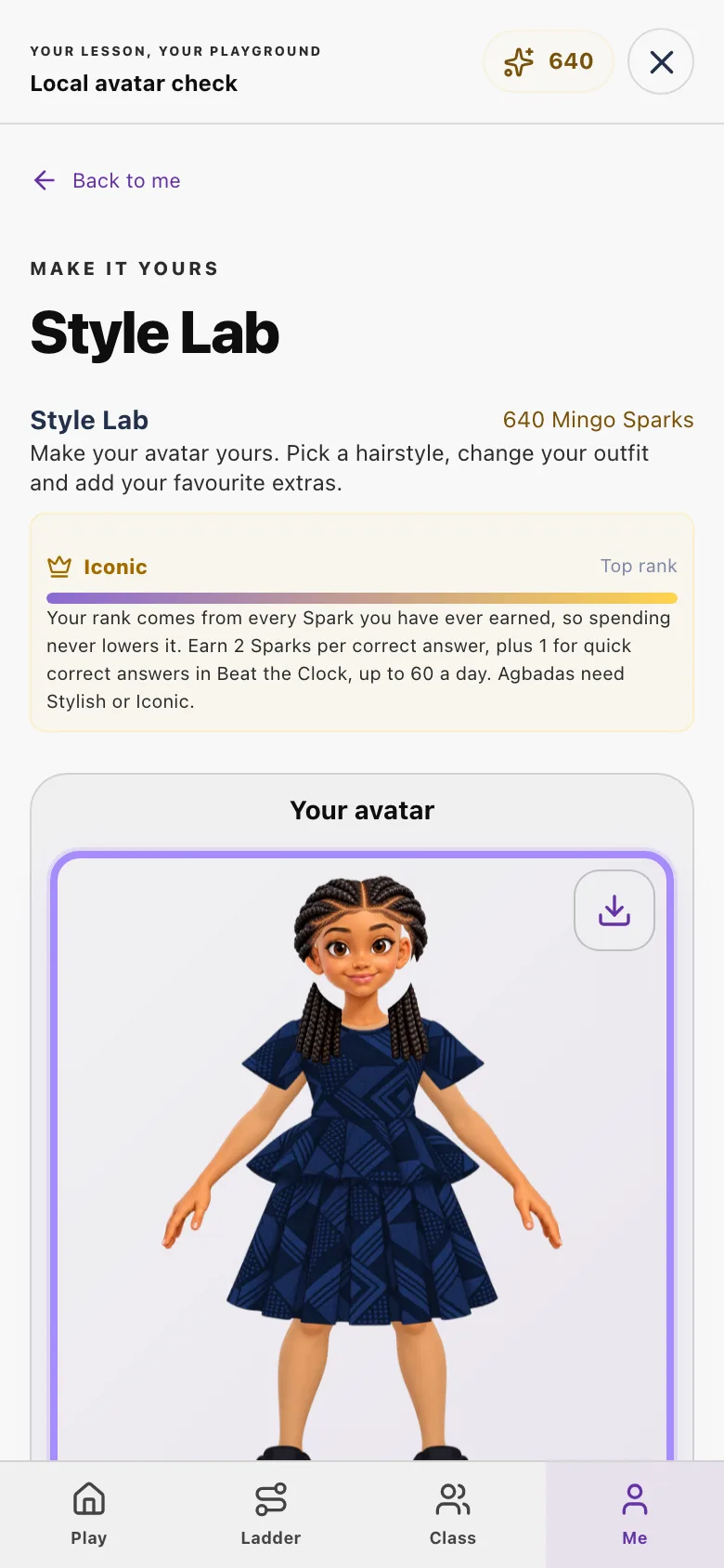 The Style Lab on a phone.