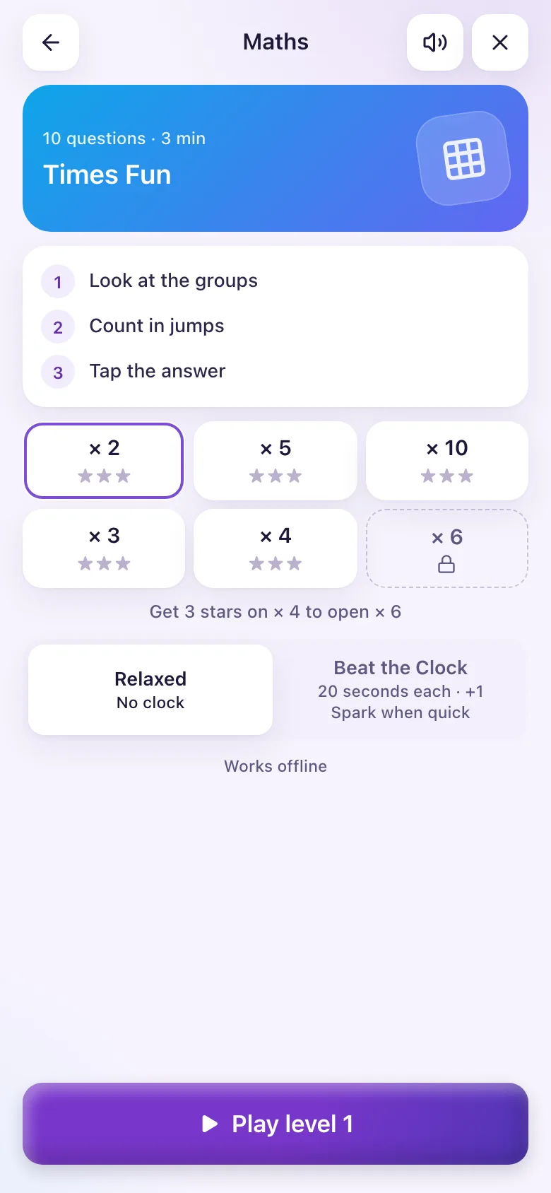 1 · Start: three steps, your levels and your pace.